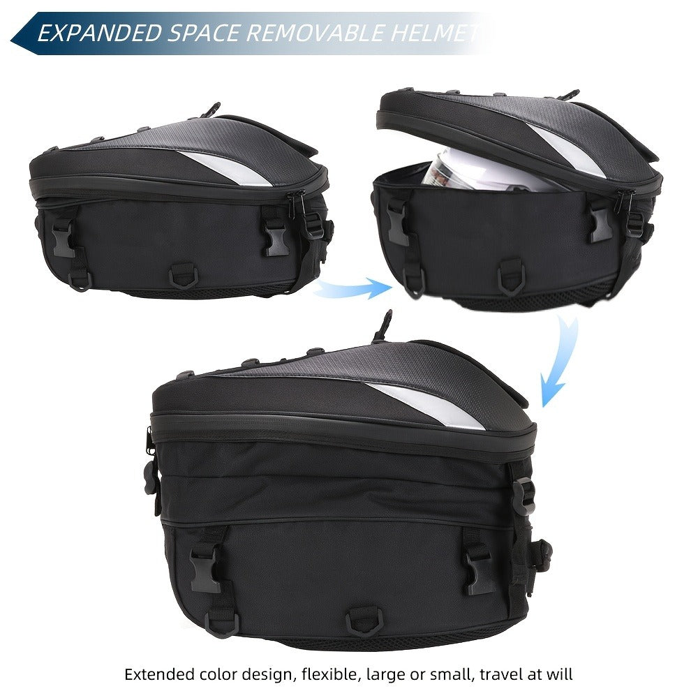 Motorcycle Backpack Helmet Bag – JFG RACING Motorbike Tail Bag with Adjustable Strap for Outdoor Camping, Travel & Luggage Storage