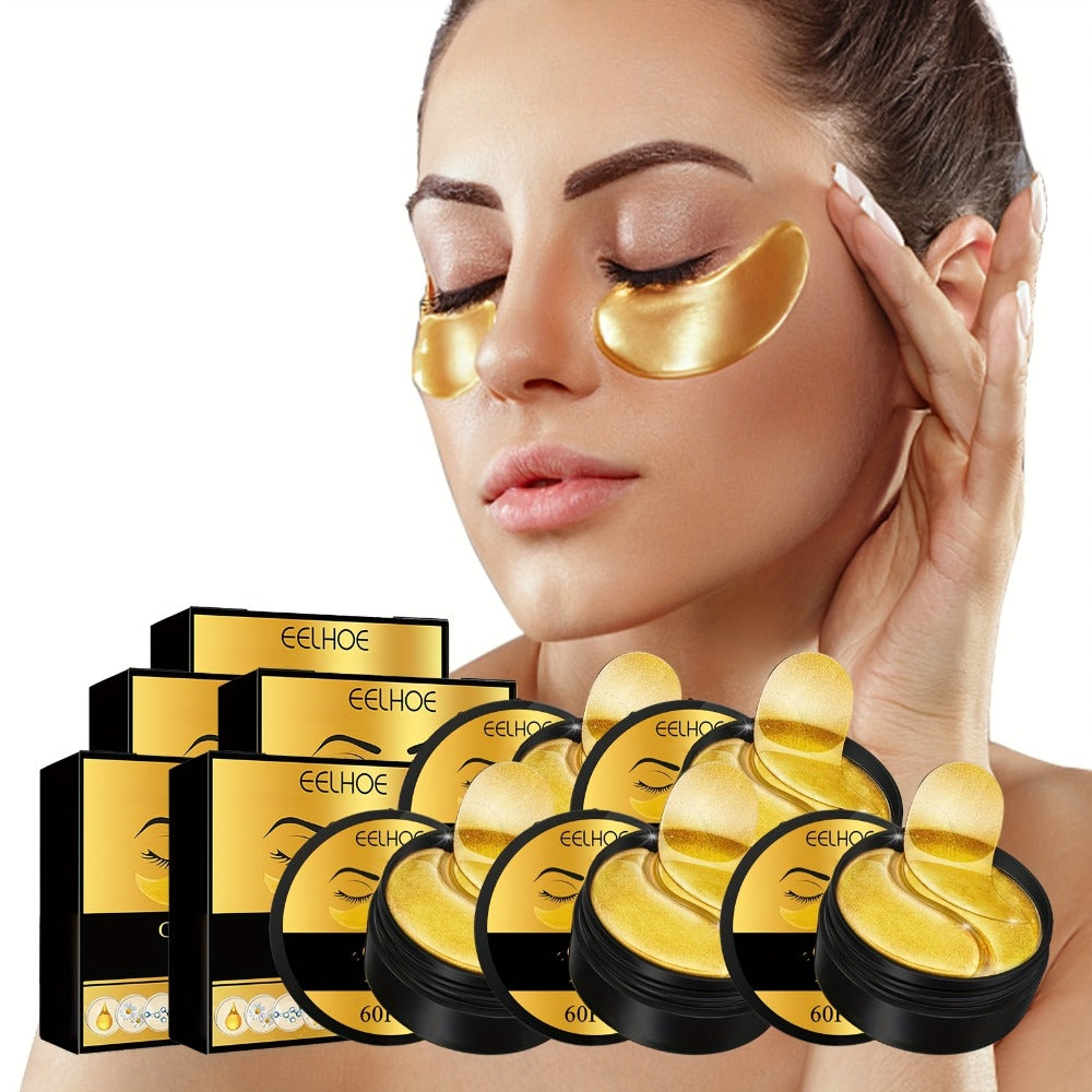 Under Eye Patches 120pcs (2 Boxes) with Hyaluronic Acid, Collagen & Glycerin – Gold Eye Mask for Dark Circles, Puffiness & Fine Lines