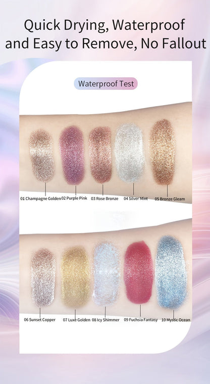 Shimmer Jelly Eyeshadow 2 Pack, Icy Cool Tone Frosty Glow Gel Eye Makeup, Non-Creasing Blendable Formula