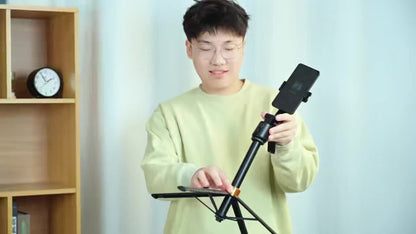 70-Inch Tracking Selfie Stick Tripod with Two Fill Lights, Floor Base, Remote and 1/4-Inch Mount