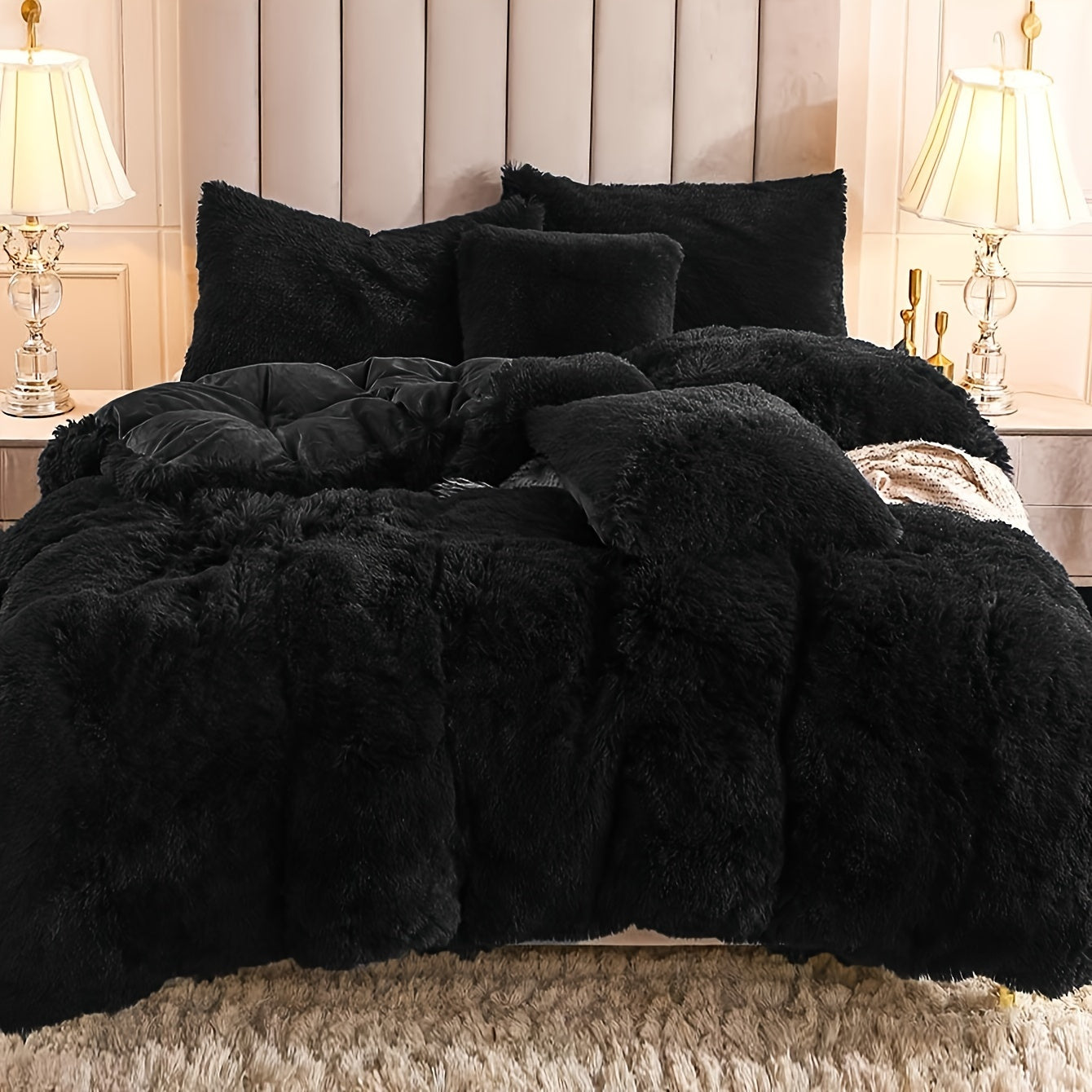 Plush Duvet Cover 100% Polyester Soft Warm Zipper Closure Cozy Bedroom Bedding Twin Full Queen King Solid Tie Dye 14 Colors for Bedroom