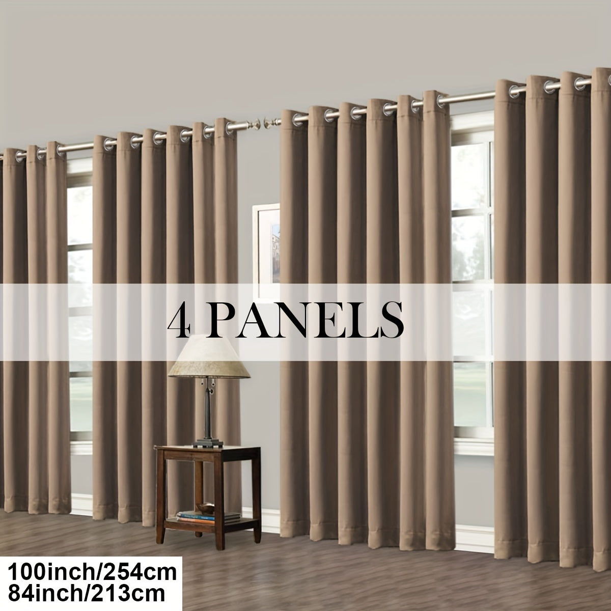 Grommet-Top Blackout Curtain Options in Nine Colors with Seven Width, Length or Panel-Count Labels