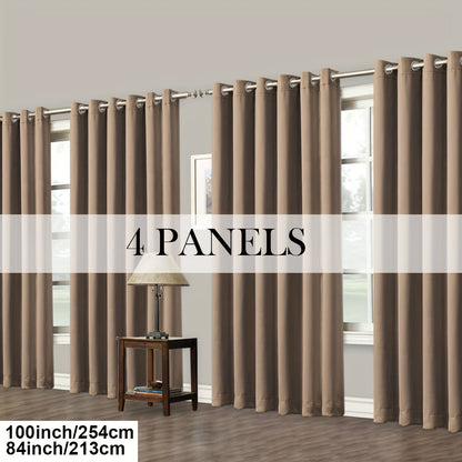Grommet-Top Blackout Curtain Options in Nine Colors with Seven Width, Length or Panel-Count Labels
