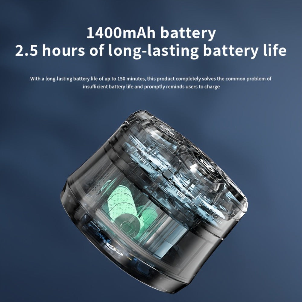 Electric Shaver 7D Floating Rotary Head with IPX6 Wet/Dry Use, USB Charging, LED Display and Magnetic Blade