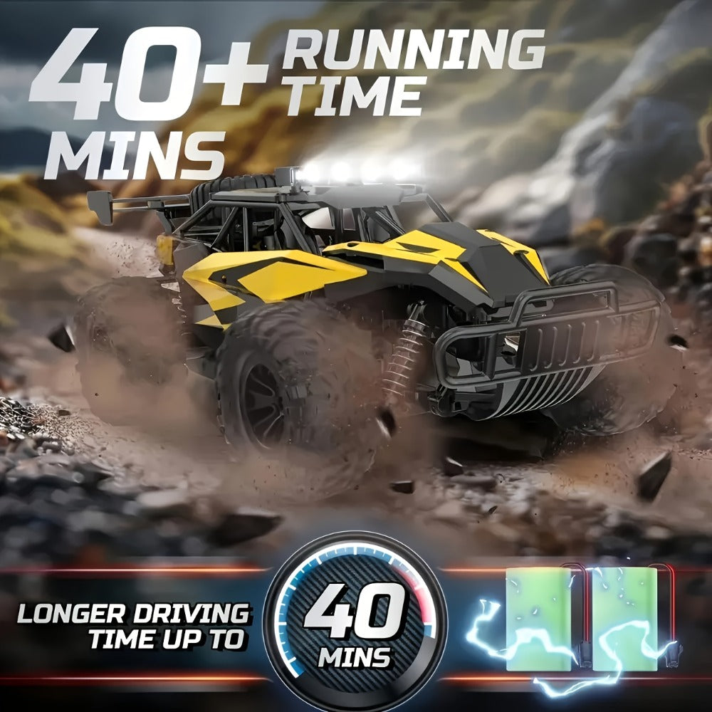High-Speed RC Buggy 40km/h Alloy Body – 2.4G Remote Control Off-Road Vehicle for Boys Ages 6+, Super Powerful All-Terrain Outdoor Racing