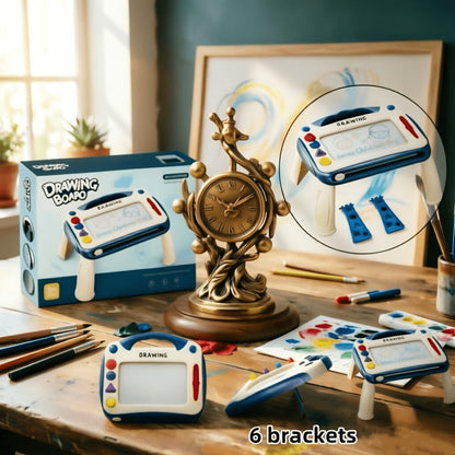 Kids Magnetic Drawing Board 3-in-1 Doodle Kit – Reusable Erasable Toddler Art Toy with Stamps, Pen & Stand | STEM Learning Gift for Boys