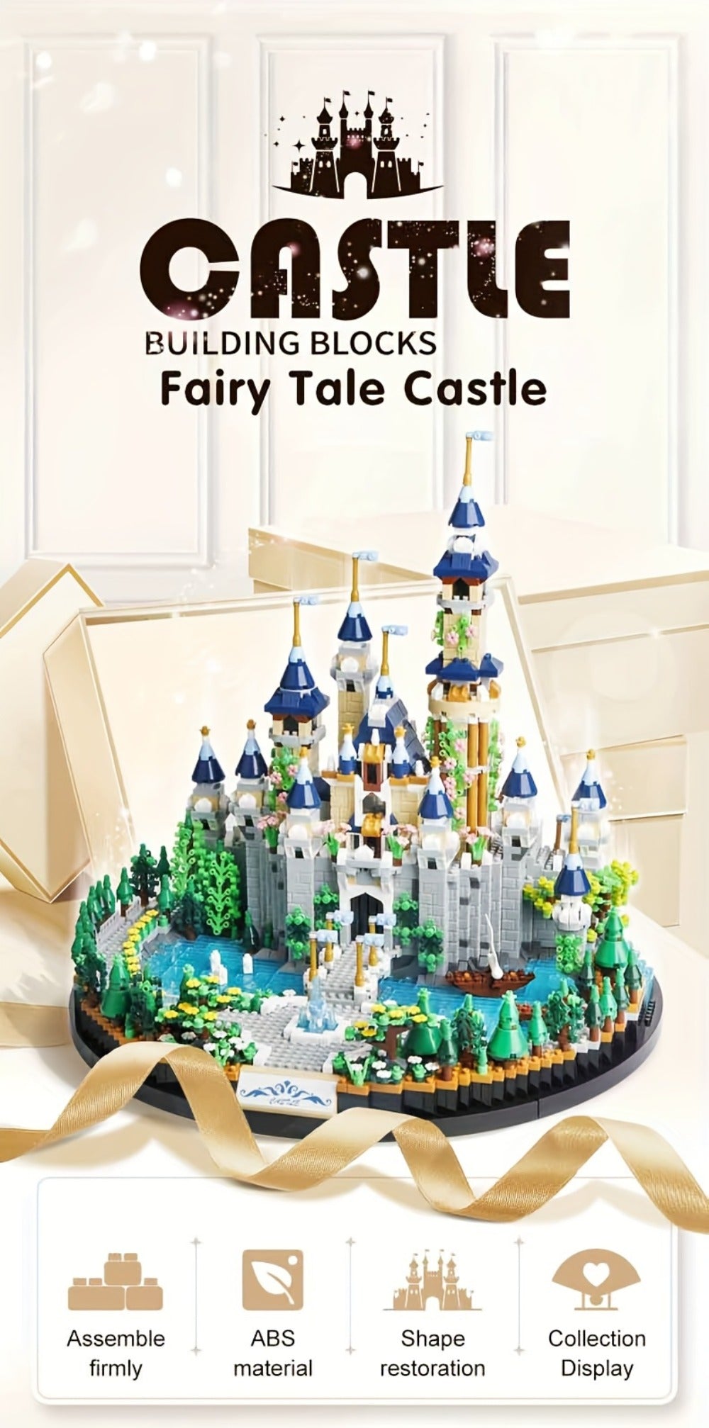 3600PCS Princess Castle Building Blocks Fairytale Palace STEM Micro Brick Architecture Kit for Girls Ages 8+