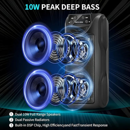 Portable Bluetooth Speaker MOS-2058 with RGB Ambient Lights, USB, AUX, FM, TF Playback and Four Colors