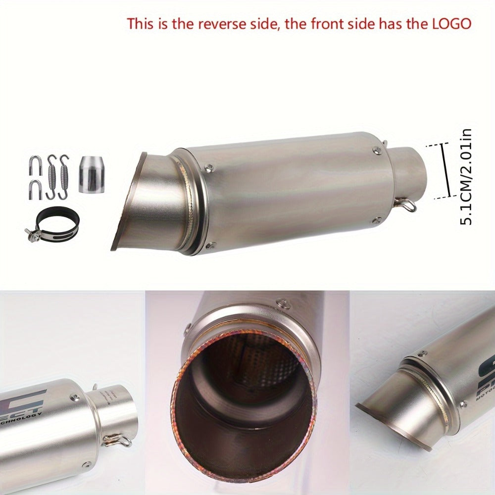Motorcycle Exhaust Pipe 51mm & 60mm – Stainless Steel Slip-On for NMAX 125/155, Suzuki GSX650F, GSX1250 & GSX650R | Performance Exhaust