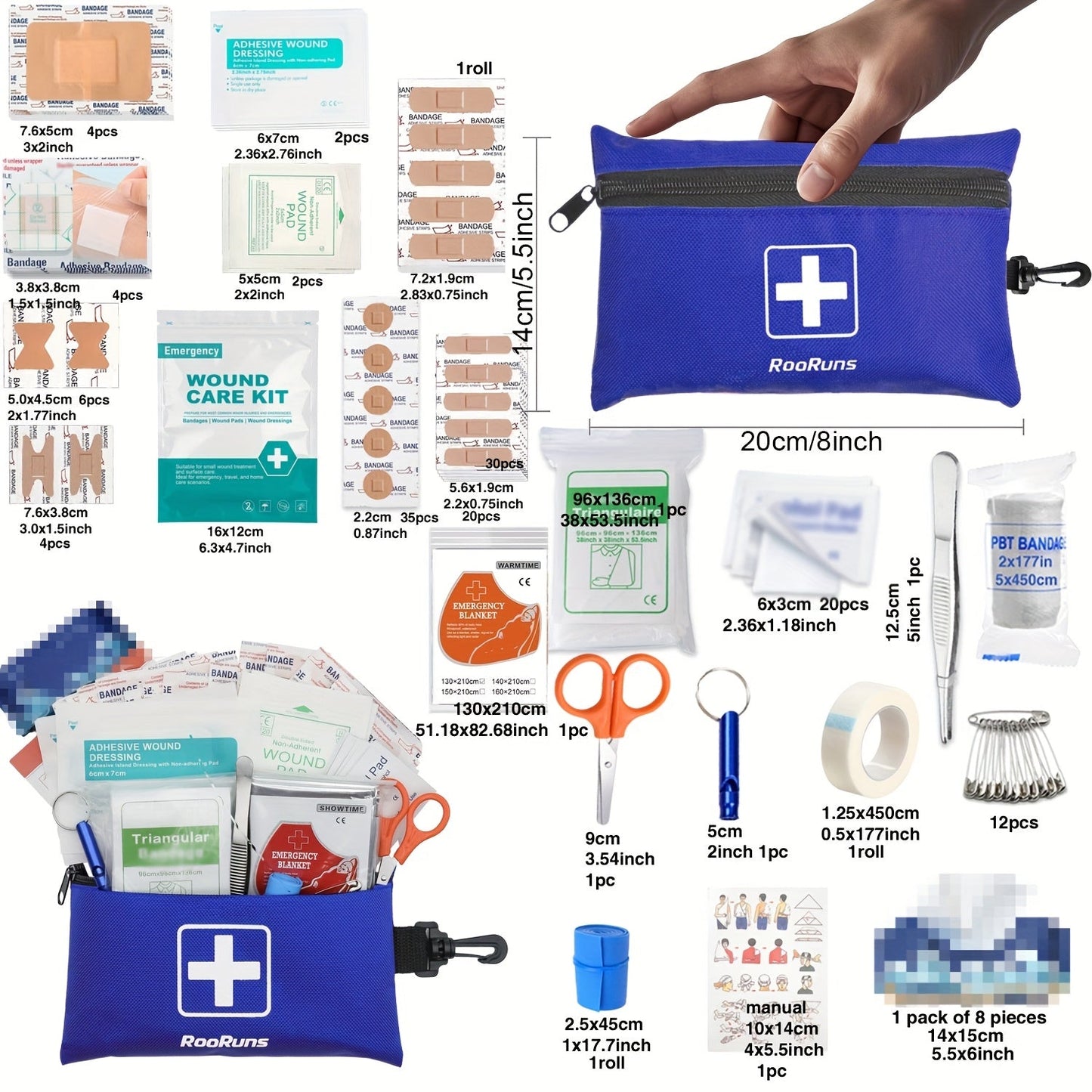 First Aid Kit in B373, B143 Mini or 152-Piece Configurations with Red, Orange and Blue Case Options