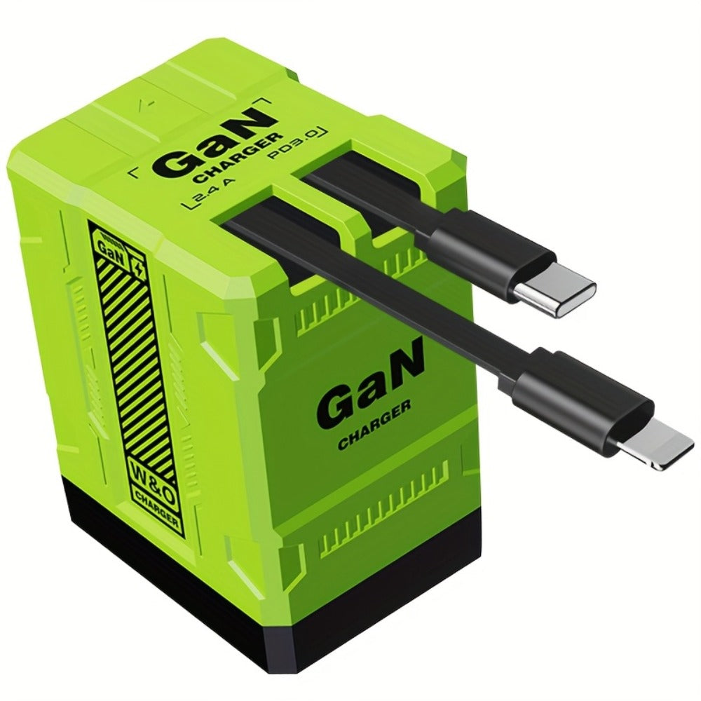 GaN Wall Charger 120W Fast with Retractable Built-In Cable & Foldable Plug for an Everyday Personal Care Routine