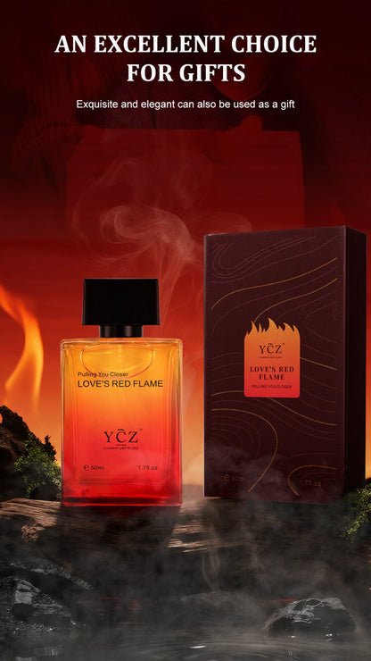 Cologne Eau de Parfum for Men YCZ LOVE'S RED 1.7 fl oz Spray with Red Glass Bottle and Box
