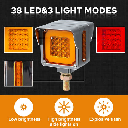 LED Side Marker Lights Square Truck Cab Clearance Lights 12V Waterproof Turn Signal Indicator Side Lights for Cars Trucks Trailers