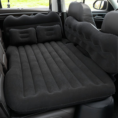 Car Inflatable Mattress for SUV & Sedan – Thickened Back Seat Sleeping Pad with Air Pump & 2 Pillows, Rear Trunk Camping Bed for Road Trips