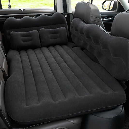 Car Inflatable Mattress for SUV & Sedan – Thickened Back Seat Sleeping Pad with Air Pump & 2 Pillows, Rear Trunk Camping Bed for Road Trips