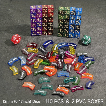 MTG Counter Dice Set 110pcs with the Listed Color, Size or Set Options for Everyday Use, with the Listed Configuration
