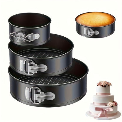 Springform Cake Pan Set, Nonstick Carbon Steel Cheesecake Pan with Removable Bottom & Locking Latch