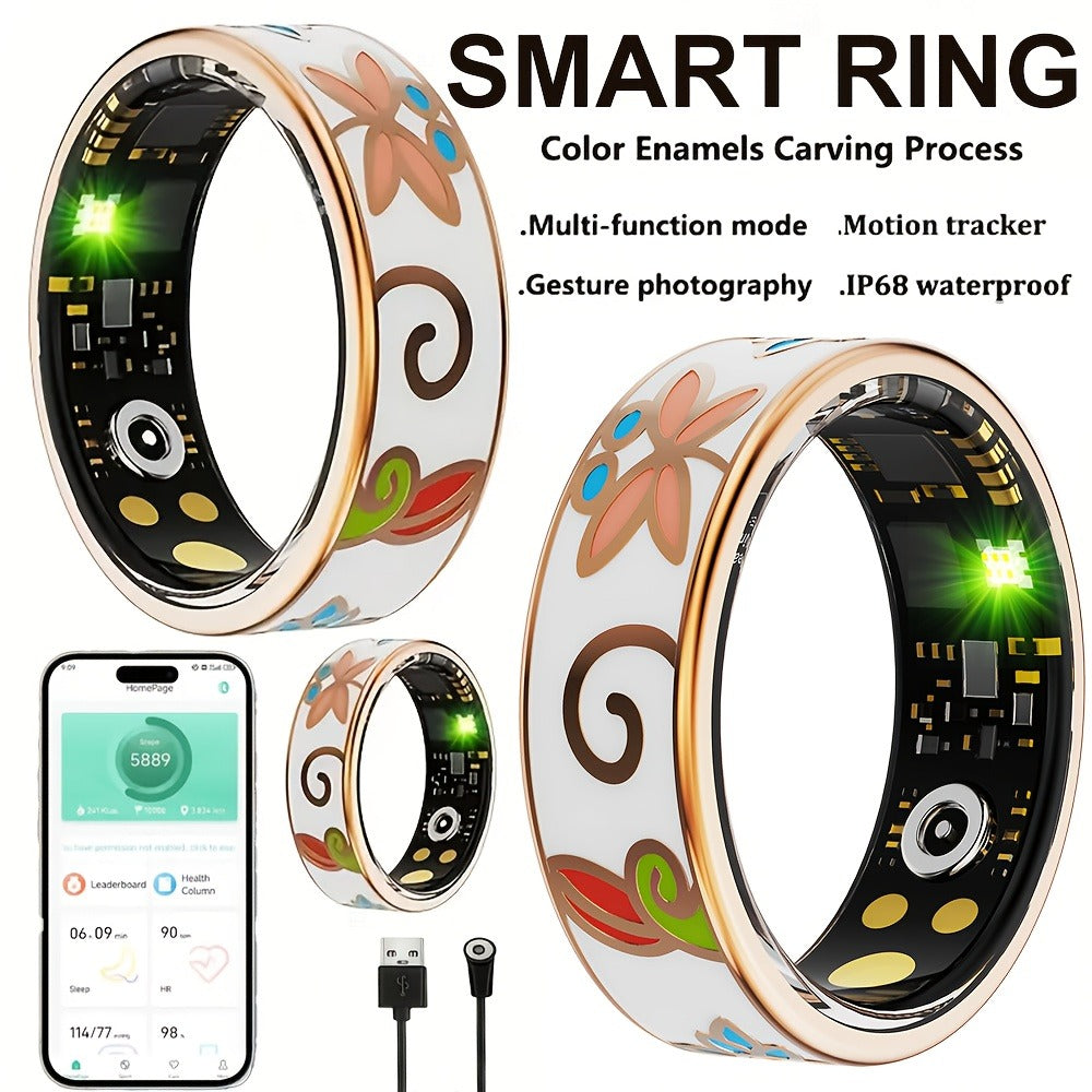 Women's Smart Ring Fitness & Sleep Tracker, Step, Distance & Calorie Monitor, Bluetooth 5.3, iOS & Android