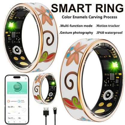 Women's Smart Ring Fitness & Sleep Tracker, Step, Distance & Calorie Monitor, Bluetooth 5.3, iOS & Android