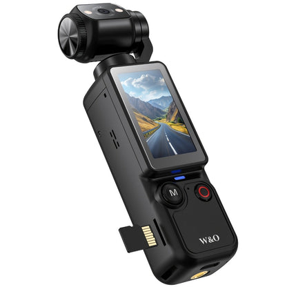 4K UHD Pocket Body Camera 32GB Card 2000mAh Battery 16X Zoom 180° Rotation 1.9-Inch Screen Mini Video Audio Cam for Outdoor Sport Bike