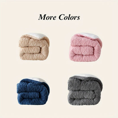 Sherpa Comforter Double-Sided Plush Taffeta, Extra Thick 500GSM Warm Fluffy Comforter for Autumn & Winter – Soft Cozy Bedding for Twin XL