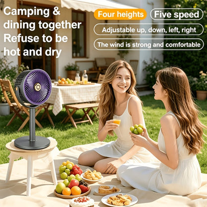 RV Fan 5-in-1 USB Rechargeable 4000mAh Battery 5-Speed Type-C Charging Port Portable Room Fan for Entryways, Bedrooms and Living Spaces