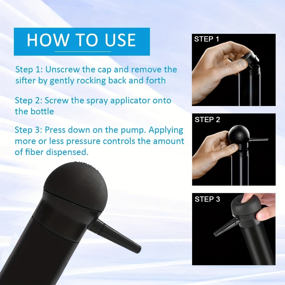 Hair Thickening Fibers Set 2-in-1 with Applicator Spray - Instant Volume & Fuller Look for Thinning Hair