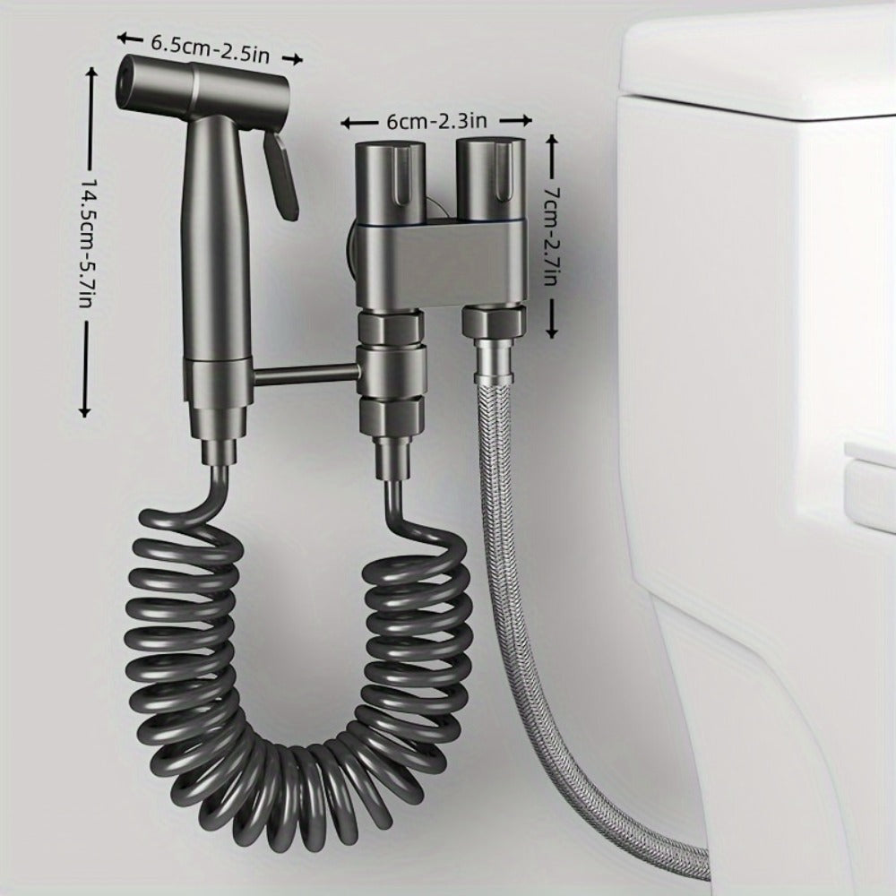 Bidet Toilet Spray Gun Angle Valve One In Two Out Handheld Flusher Booster Sprayer for Toilet for Entryways, Bedrooms and Living Spaces