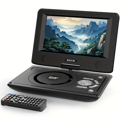 9.5-Inch Portable DVD Player with 270° Swivel Screen, Dual Speakers and Black or Blue Finish