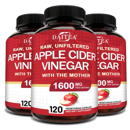 Apple Cider Vinegar Capsules 1600mg with Vitamin & Mineral Blend, Digestion for Bath Time, Home Spa and Personal Care