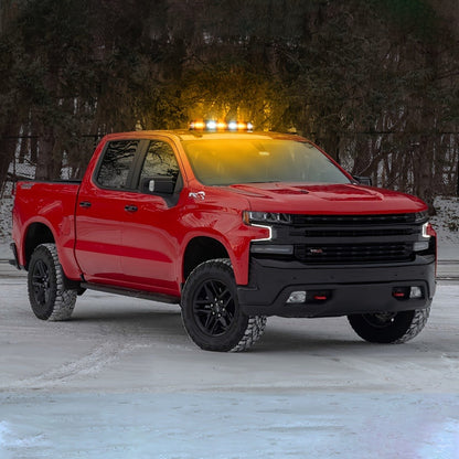 126 LED Roof Strobe Beacon Light Bar IP67 Waterproof Emergency Hazard Flashing Warning Light 12-24V for Construction Vehicles Tow Trucks