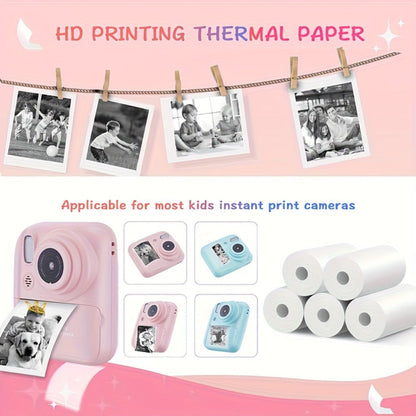 Kids Instant Print Digital Camera 1080P with 2.4" Screen, 3 Rolls Print with the Listed Color, Size or Set Options for Everyday Use