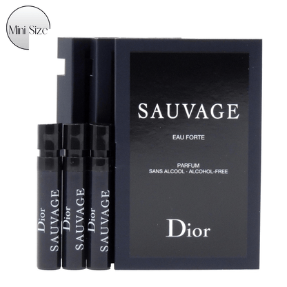 Perfume Sample Set Dior Sauvage Eau Forte for Men with Three 1ml Vials for Daily Wear and Sampling