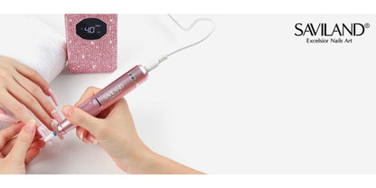 Electric Nail Drill 40000 RPM Rechargeable Professional Nail Drill Machine 4000mAh Battery LCD Display Ceramic Bits Sanding Bands