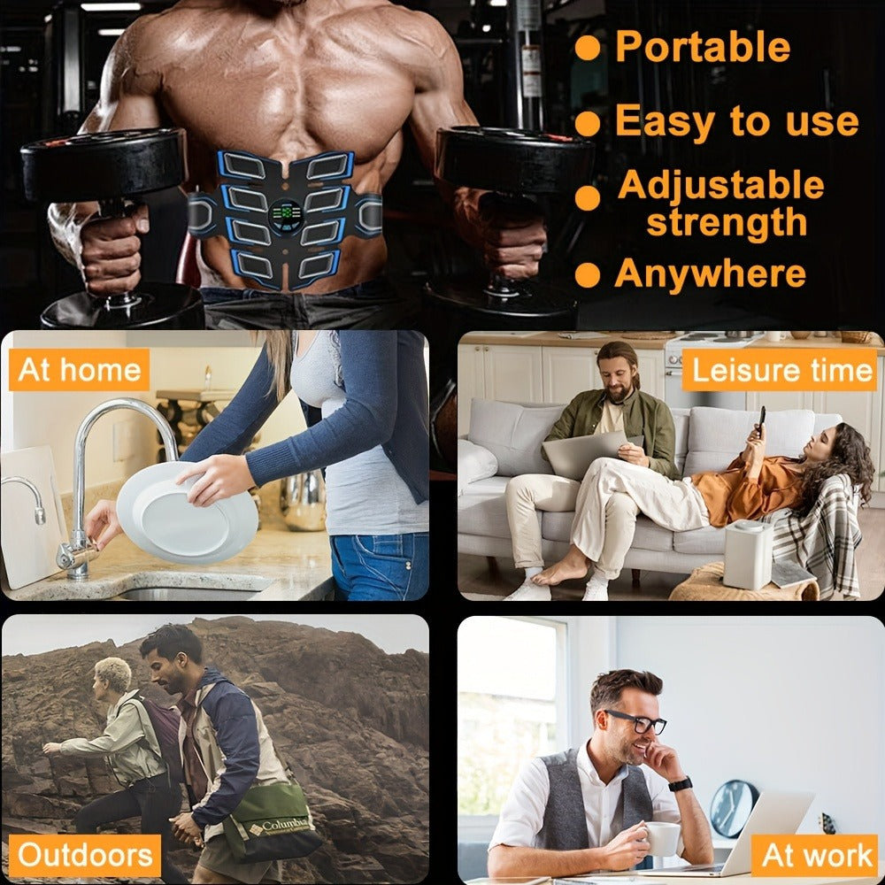EMS Ab Training Band, Whole Body Electric Stimulator Belt for Abdominal Toning, Passive Workout During Reading