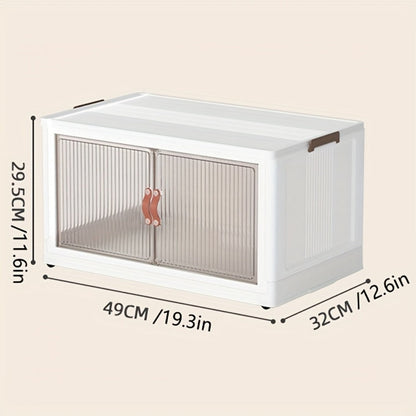 Front-Door Stackable Storage Bin Cabinets with Wheels in One-, Two- or Three-Pack Options for Home Use