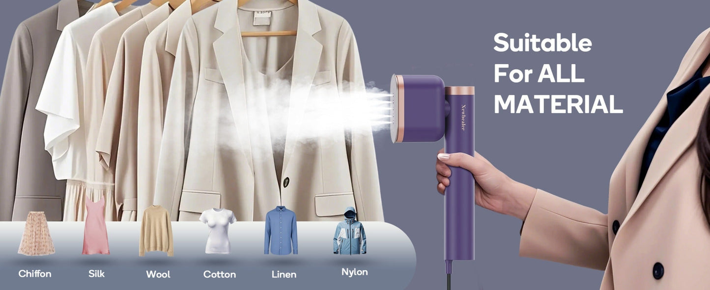 1200W Handheld Garment Steamer and Iron with 110–125V Label, Rest Pad and Three Color Options
