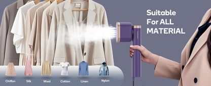 1200W Handheld Garment Steamer and Iron with 110–125V Label, Rest Pad and Three Color Options