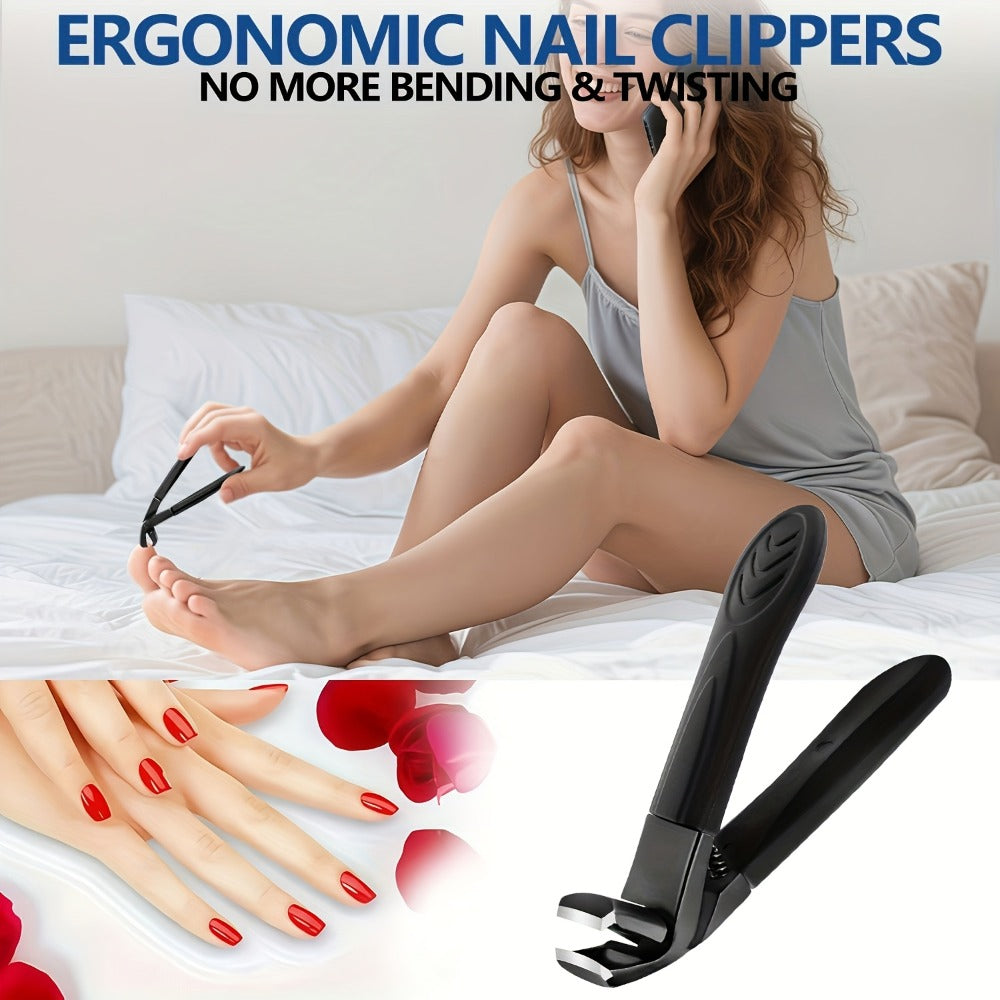 Seven-Piece Toenail Tool Set with Four Black-Handle Clippers, File and Two Slim Detail Tools