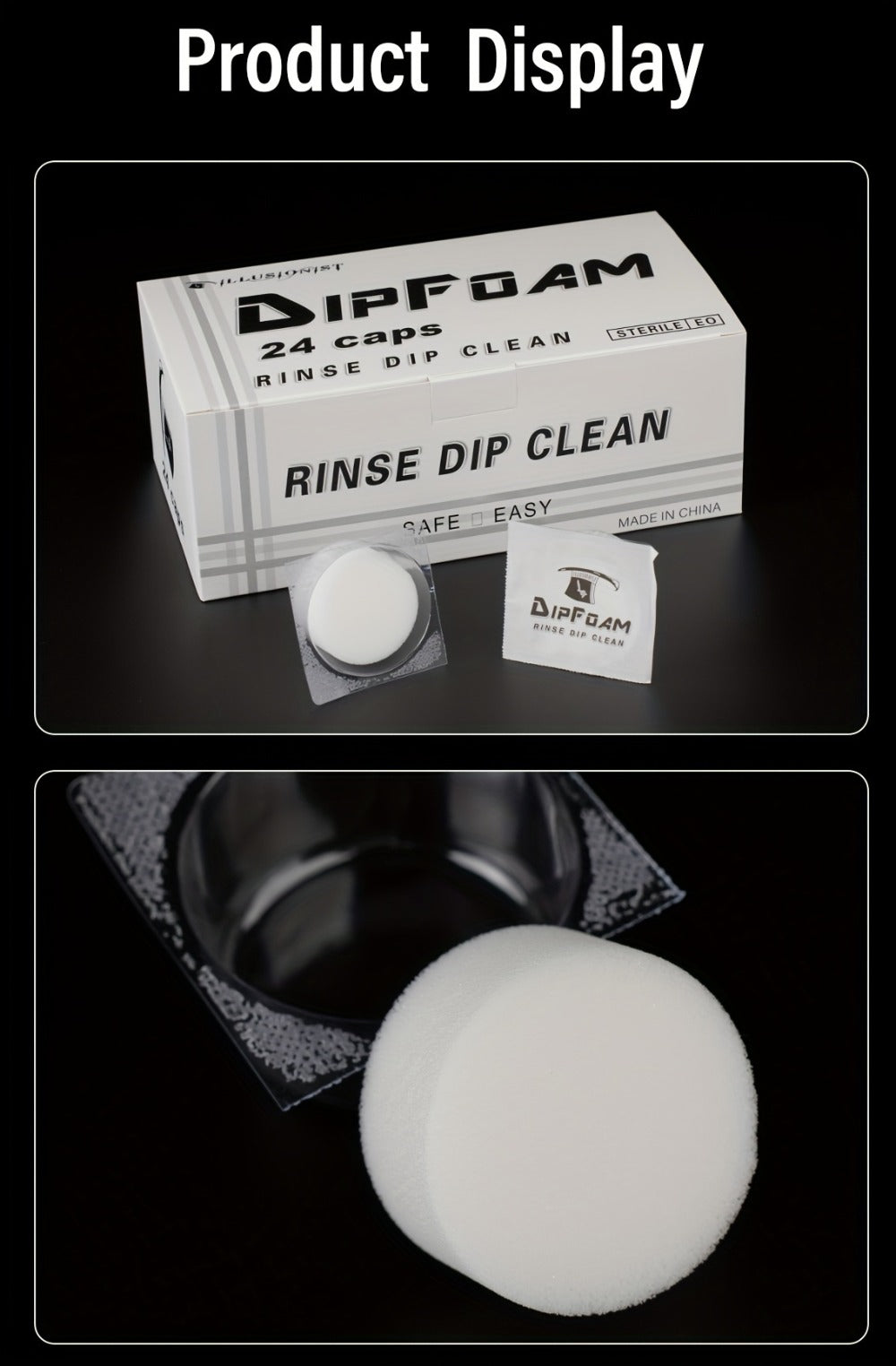 Tattoo Needle Dip Clean Cups 24pcs Foam Liner, Odorless Non-Electric Safe Cleaning for Cartridge & Traditional Needles