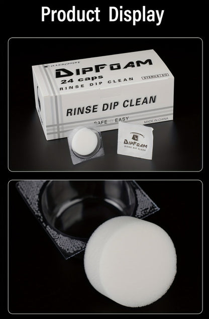 Tattoo Needle Dip Clean Cups 24pcs Foam Liner, Odorless Non-Electric Safe Cleaning for Cartridge & Traditional Needles