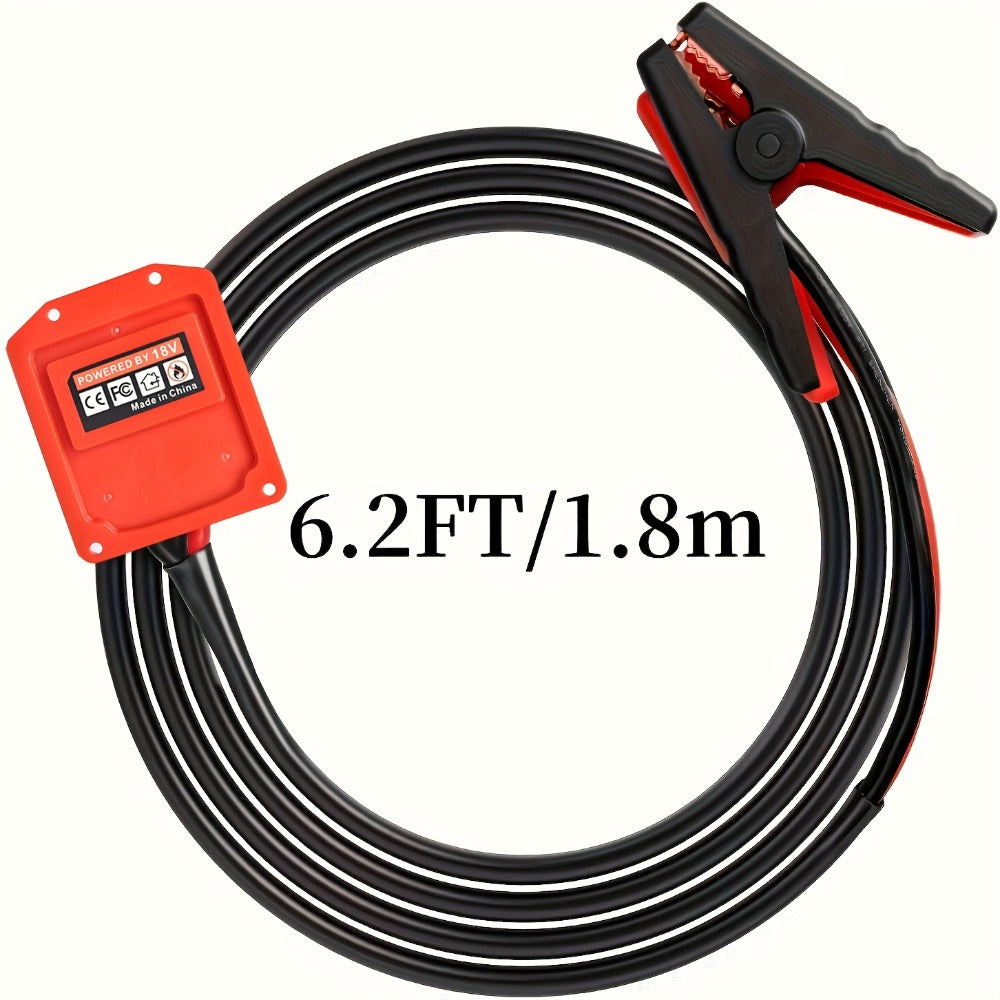 Jump Starter Cable Clip for 20V Tool Battery – 8AWG 5.9FT Portable Car Boost Cable 12V-24V, No Internal Battery Needed