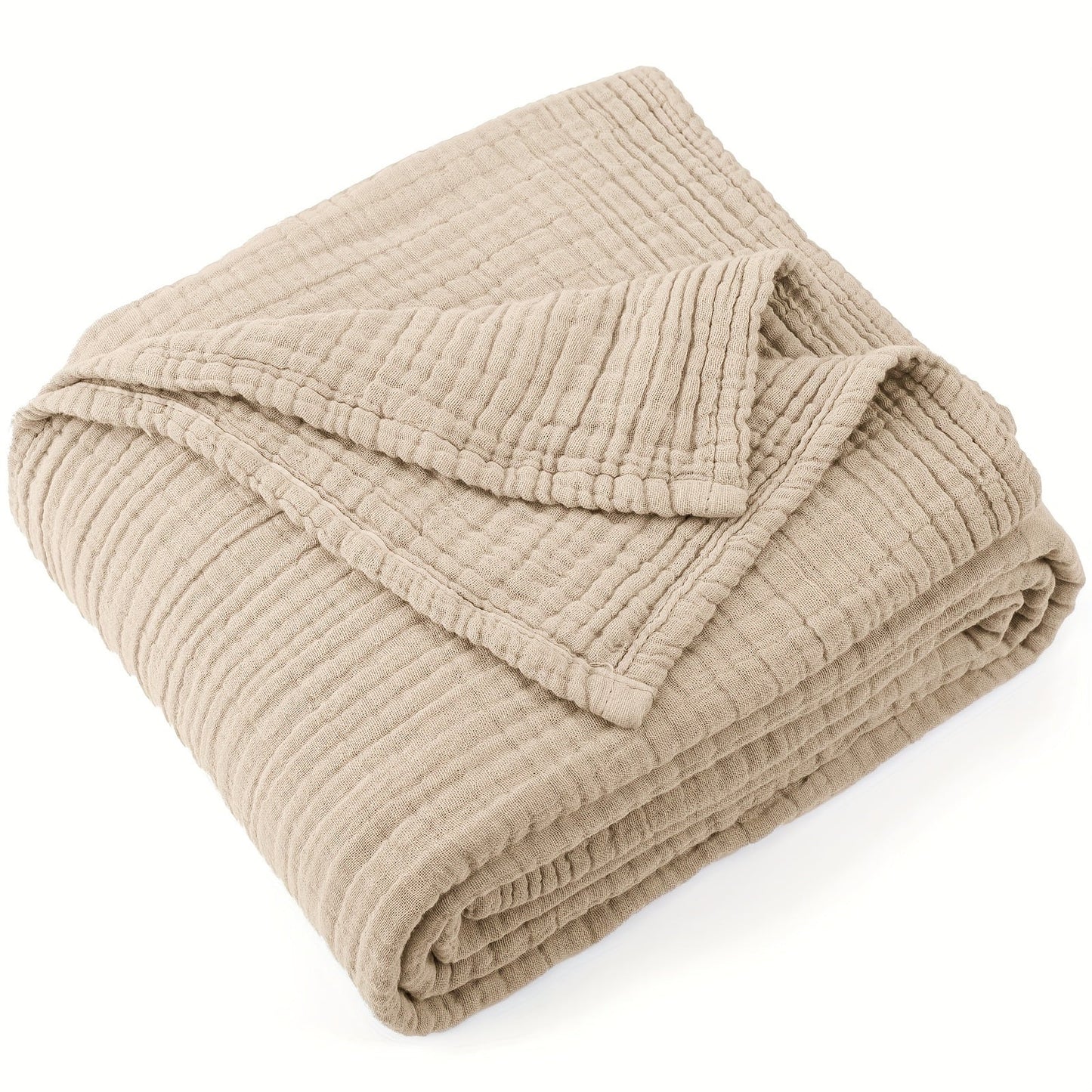 Muslin Blanket 100% Cotton 6-Layer, Breathable Gauze Throw for Couch & Bed, All Season, 13 Colors