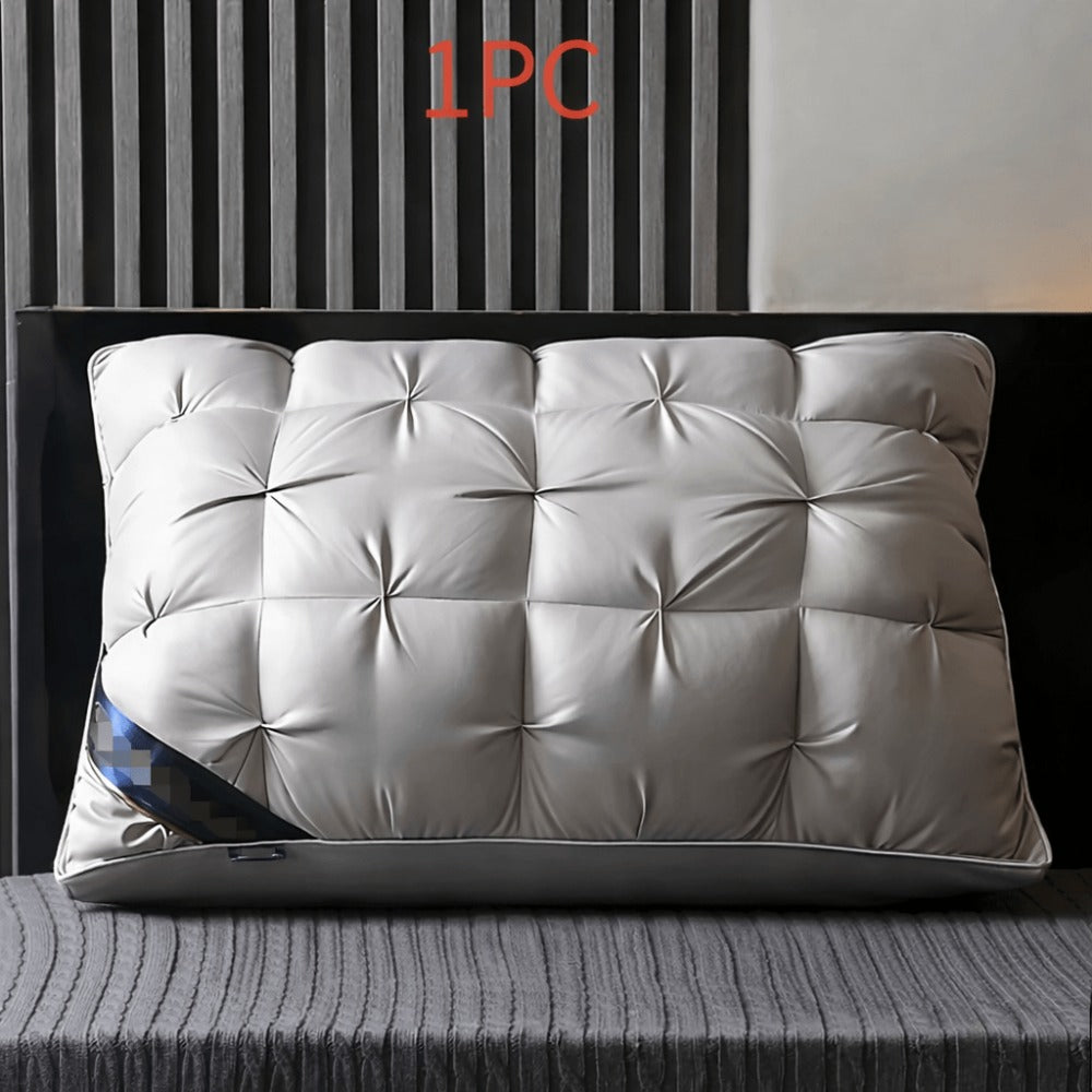 Tufted Bed Pillow in White or Grey with 1-, 2- and 4-Piece Checkout Options and Zipper Detail