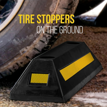 Garage Parking Curb Stop Rubber Wheel Stop 21 Inch Heavy Duty Car Tire Guide Railing for Garage Floor Wall Protector Vehicle Parking Aid 1pc