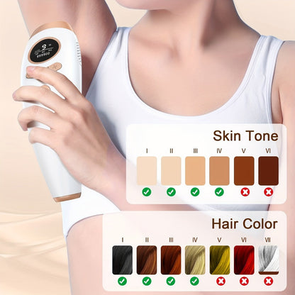 IPL Hair Removal Device for Women & Men 999, 900 Flashes – Permanent At-Home Hair Remover 9 Energy Levels Painless Full Body Legs Arms