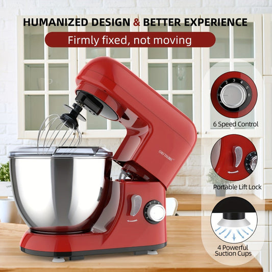 Stand Mixer 4.5 Qt Tilt-Head 500W Electric Kitchen Mixer 6-Speed Multifunctional with Dough for Home Cooking, Dining and Outdoor Meals