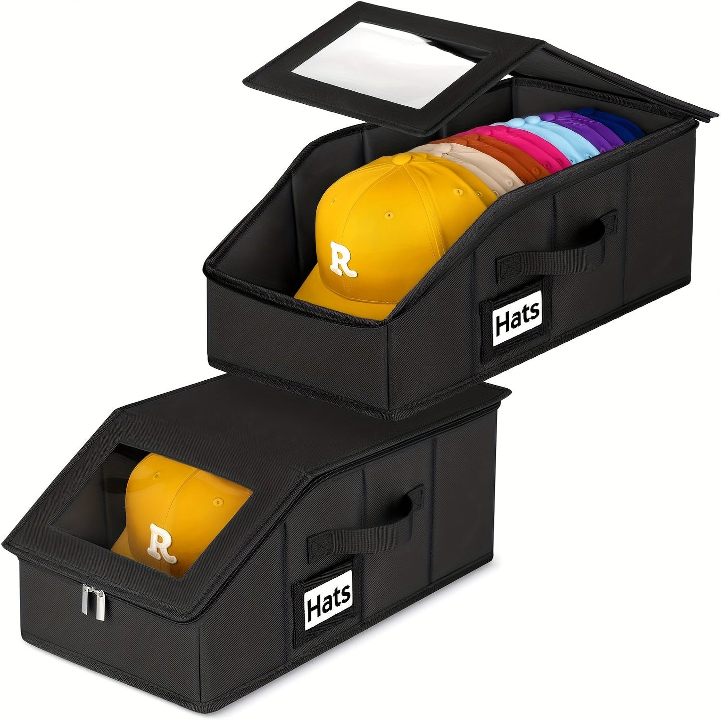 Hat Storage Box for Baseball Caps – Stackable Cap Organizer for Closet, Holds Up to 30 Caps, Freestanding Hat Boxes for Women & Men | 1pc