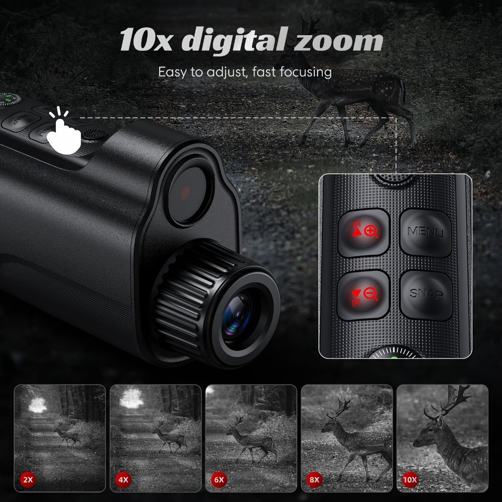 Night Vision Monocular 1080P HD 5W IR 2600FT Range 10X Digital Zoom 2-Inch Screen Handheld Night for an Everyday Personal Care Routine