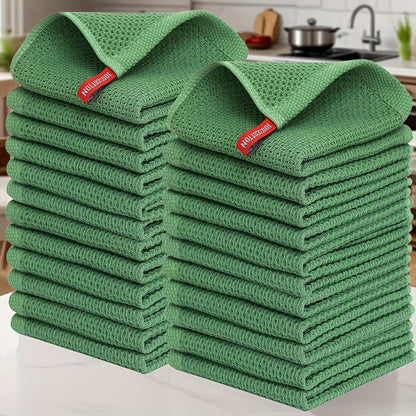 Kitchen Dish Cloths 23pcs 100% Cotton Waffle Weave Ultra Dish Towels 12x12 Inch for Cooking Cleaning Wiping Hands Kitchen Decor Gift